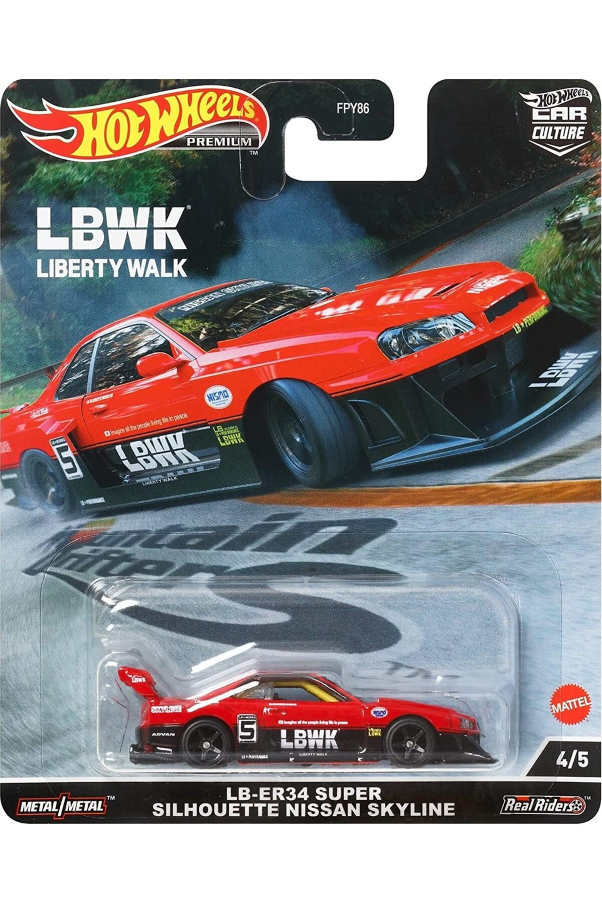 ماشین اسباب بازی خودروهای ممتاز فرهنگ خودرو LB ER34 NISSAN SKYLINE از ترکیه HOT WHEELS