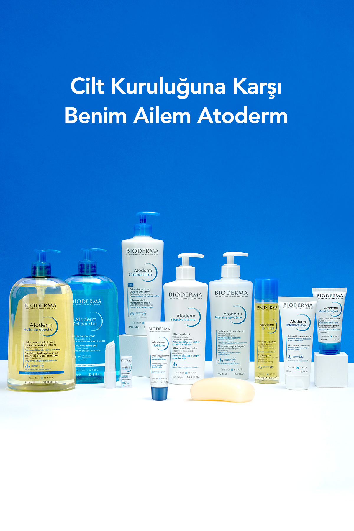 ژل شستشوی بدن و صورت مدل Atoderm با حجم 1 لیتر  بایودرما Bioderma