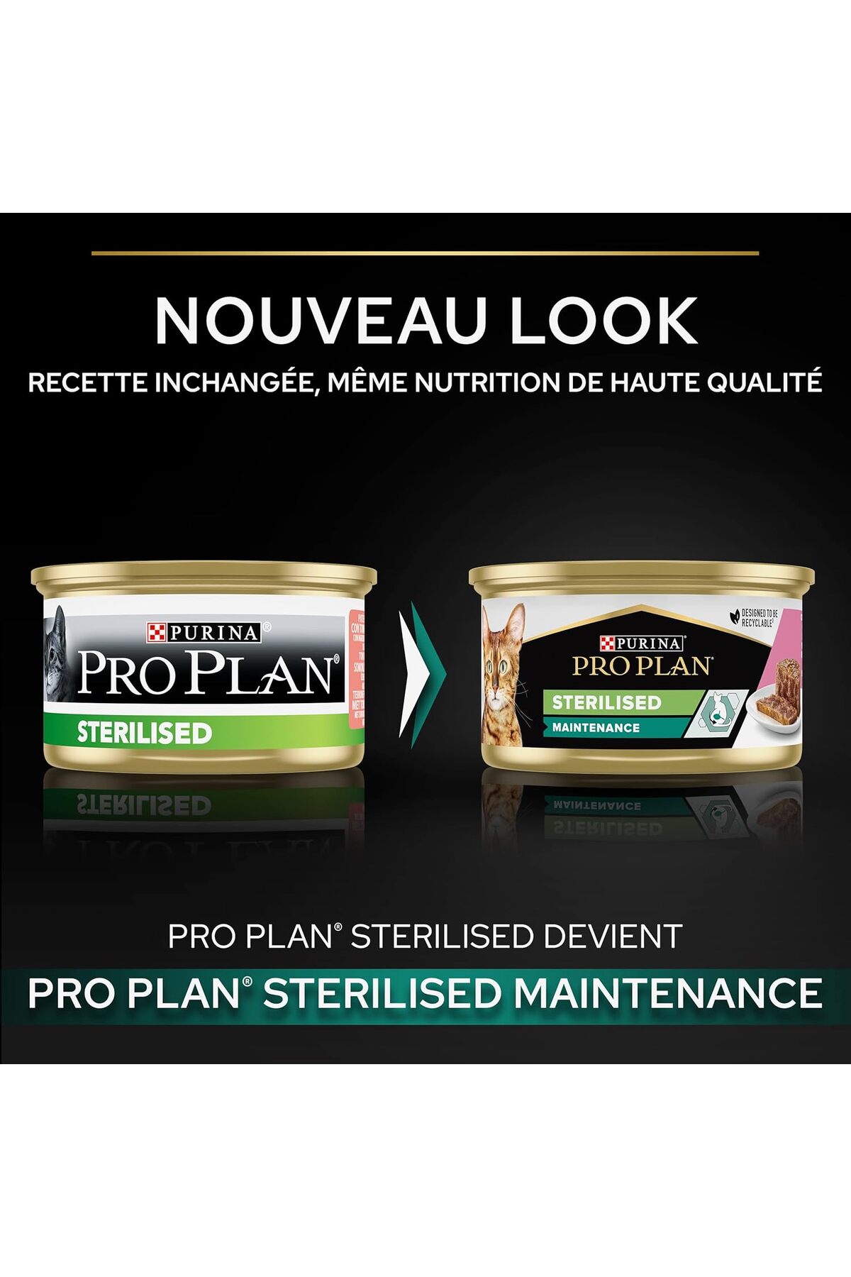 غذای کنسروی گربه برای گربه‌های عقیم‌شده پروپلن Pro Plan با طعم تن و سالمون، ۸۵ گرم، بسته ۲۴ عددی