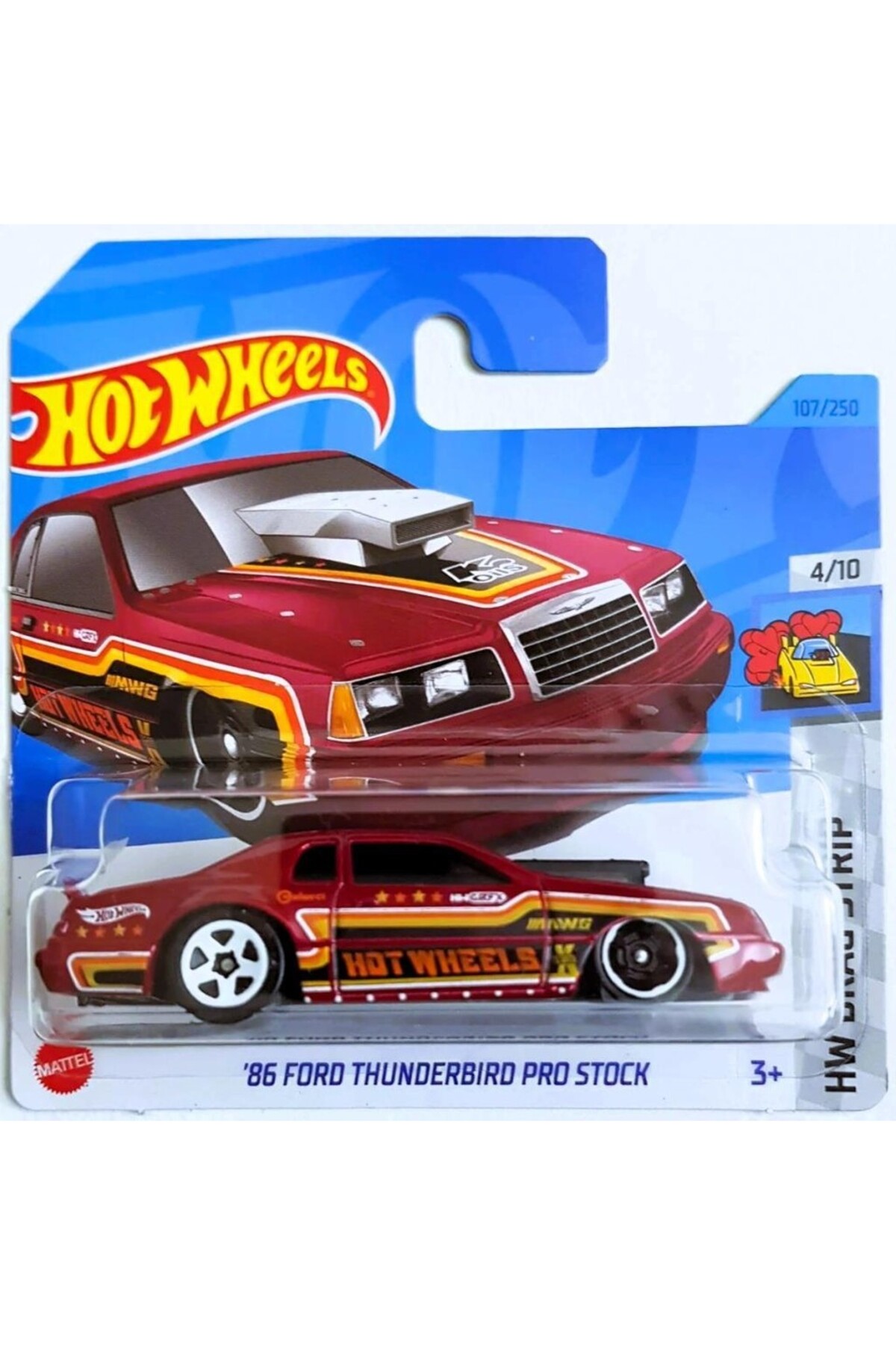 ماشین اسباب بازی SINGES HW DRAG STRIP 4 10 '86 FORD PRO STROCK 107 250 هات ویلز اورجینال HOT WHEELS
