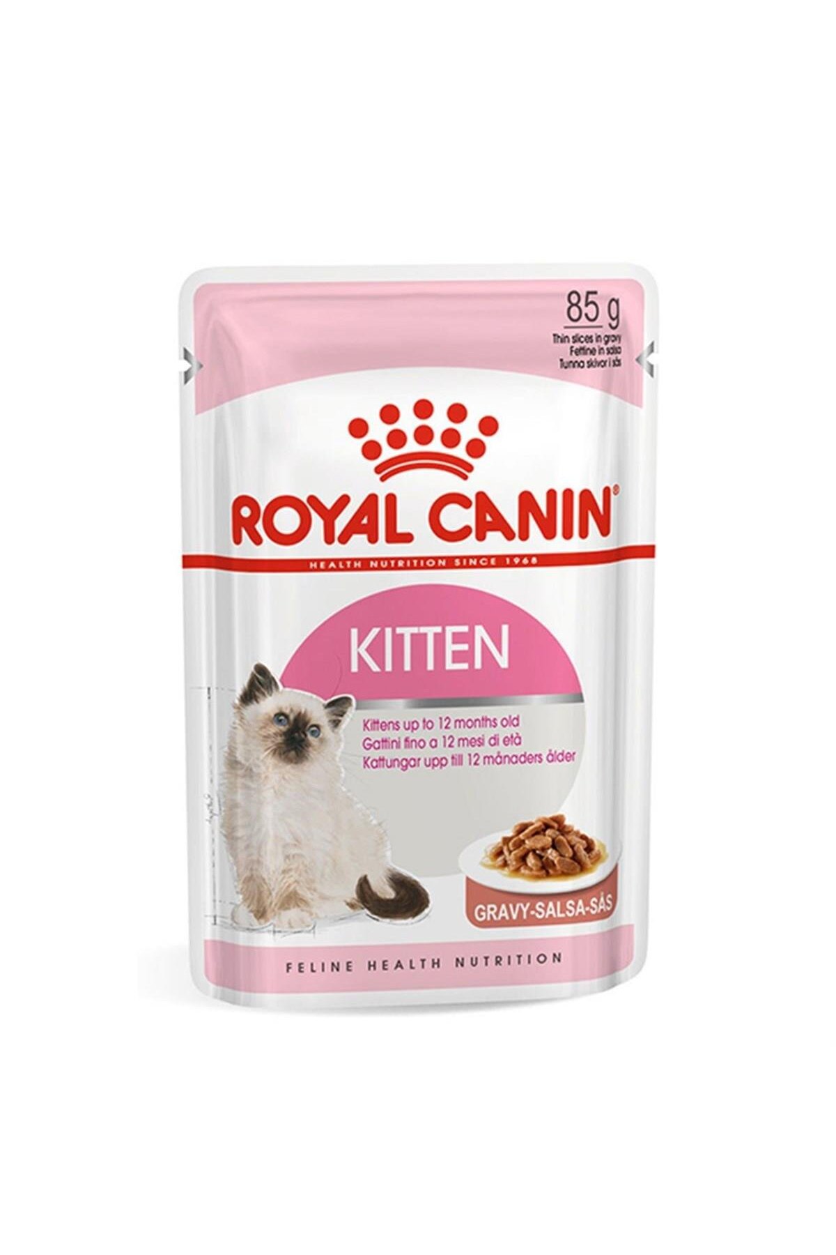 کنسرو غذای سس‌دار بچه‌گربه رویال کنین Royal Canin، ۸۵ گرم، بسته ۱۲ عددی