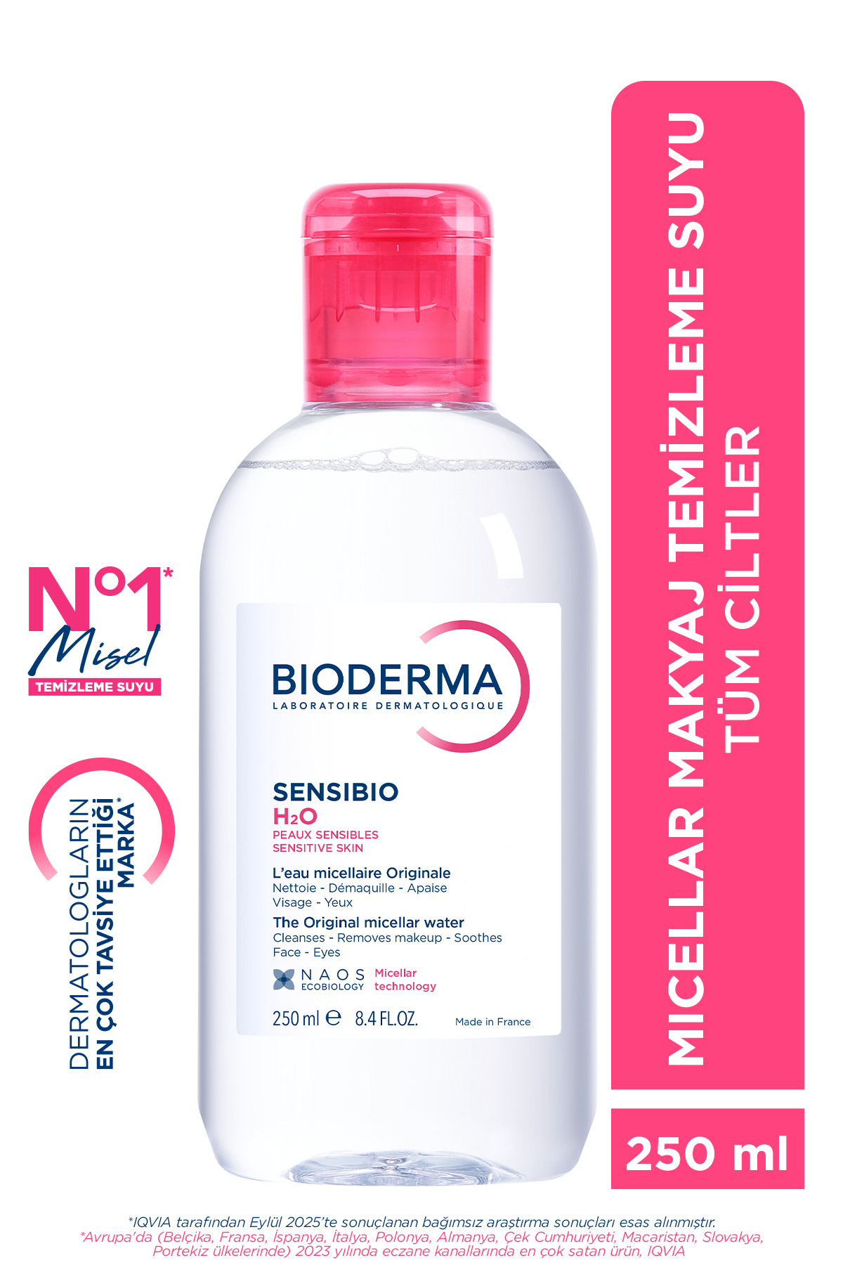 محلول پاک کننده آرایش پوست خشک تا نرمال با حجم 250 میل بایودرما Bioderma