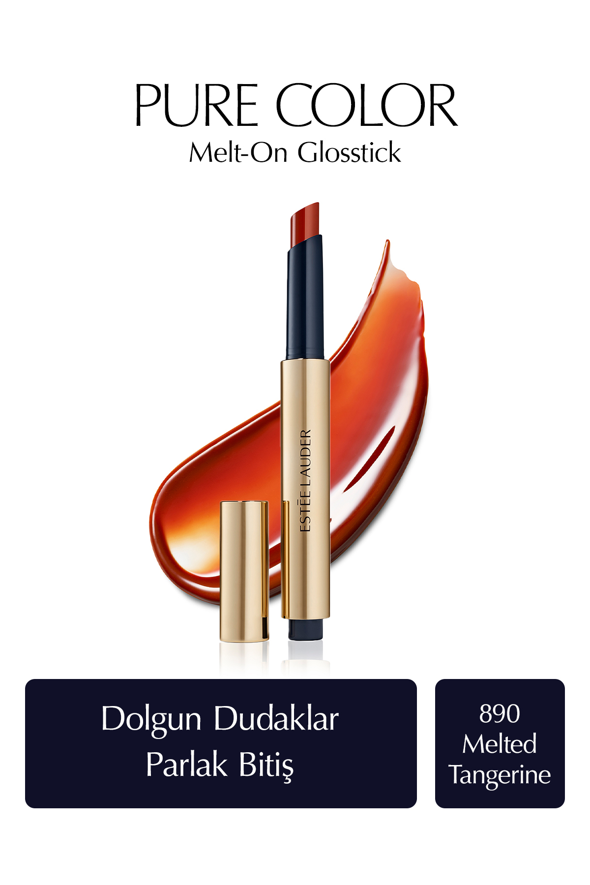 رژ لب ذوب رنگ خالص ON GLOSSTICK DOLGULATOR TRINKER مؤثر رنگ: 890 نارنگی شده Estee Lauder
