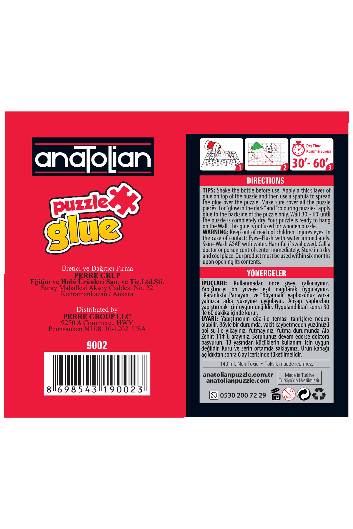 چسب پازل 140 میلی لیتر مایع 9002 اورجینال Anatolian Puzzle