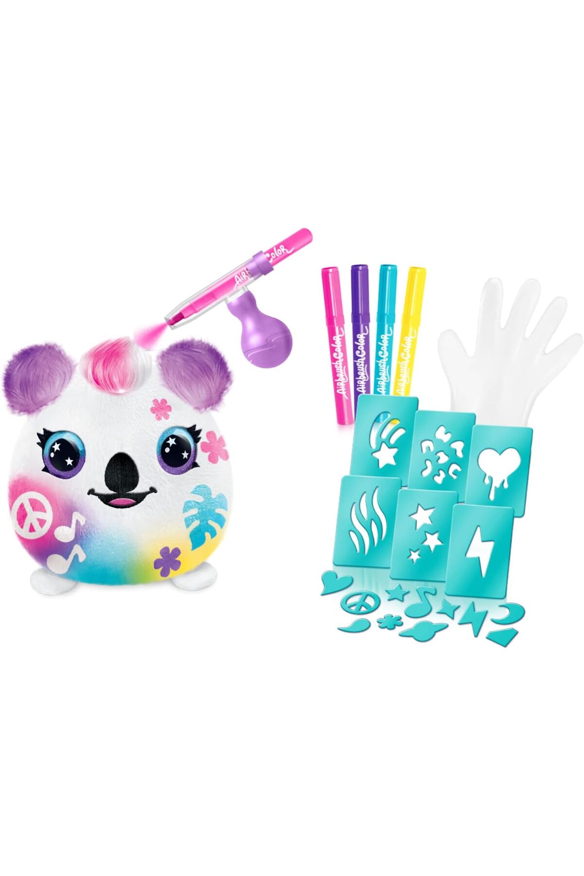 اسباب بازی های پشمی سطل رنگ ایربراش مخملی سورپرایز SQUISHY KOALA Mega