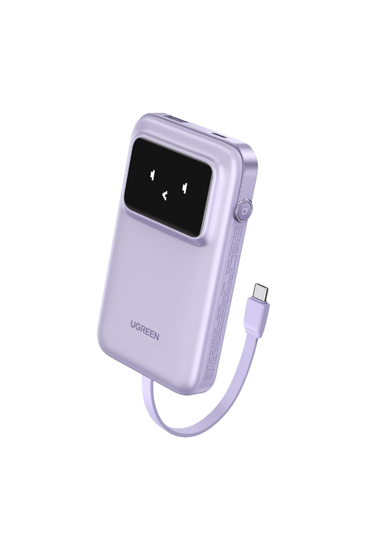 پاوربانک UNO POWER BANK USB C و پورت های 10000MAH 30W با کابل داخلی بنفش اورجینال Ugreen