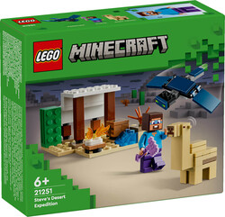 مجموعه ساختنی لگو LEGO ماینکرفت Minecraft مدل 21251، کاوش صحرای استیو، ۷۵ قطعه، حداقل سن ۶ سال