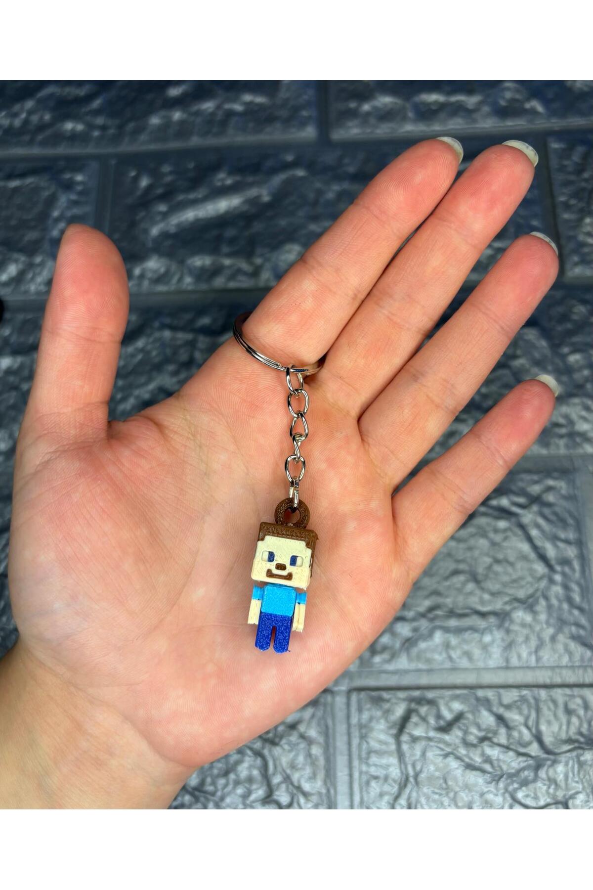MINECRAFT STEVE KEYCHAIN اورجینال 3boyutcraft