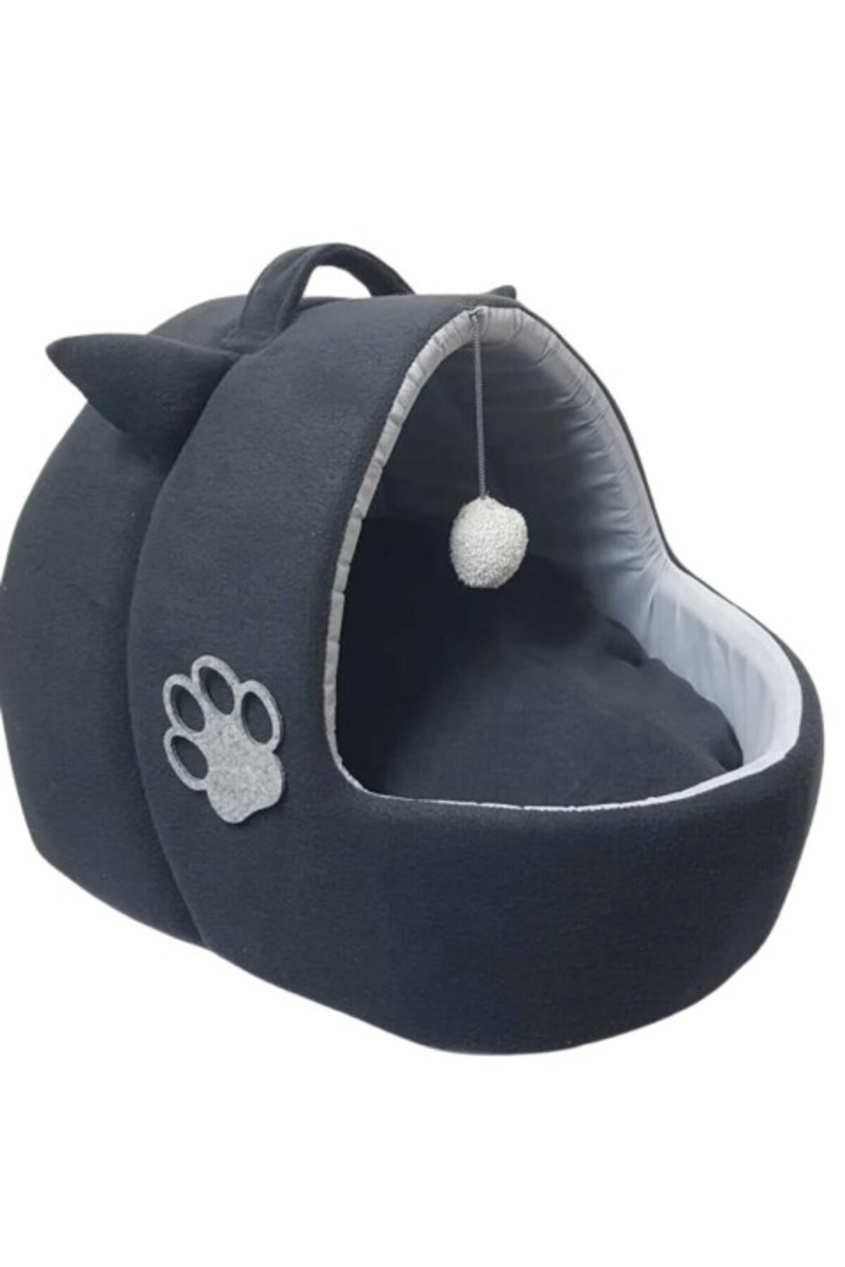 جای خواب لانه‌ای گوش‌دار گربه و سگ نروتکس Nerotex، قابل شست‌وشو، مدل PLRKLK2024101 خاکستری