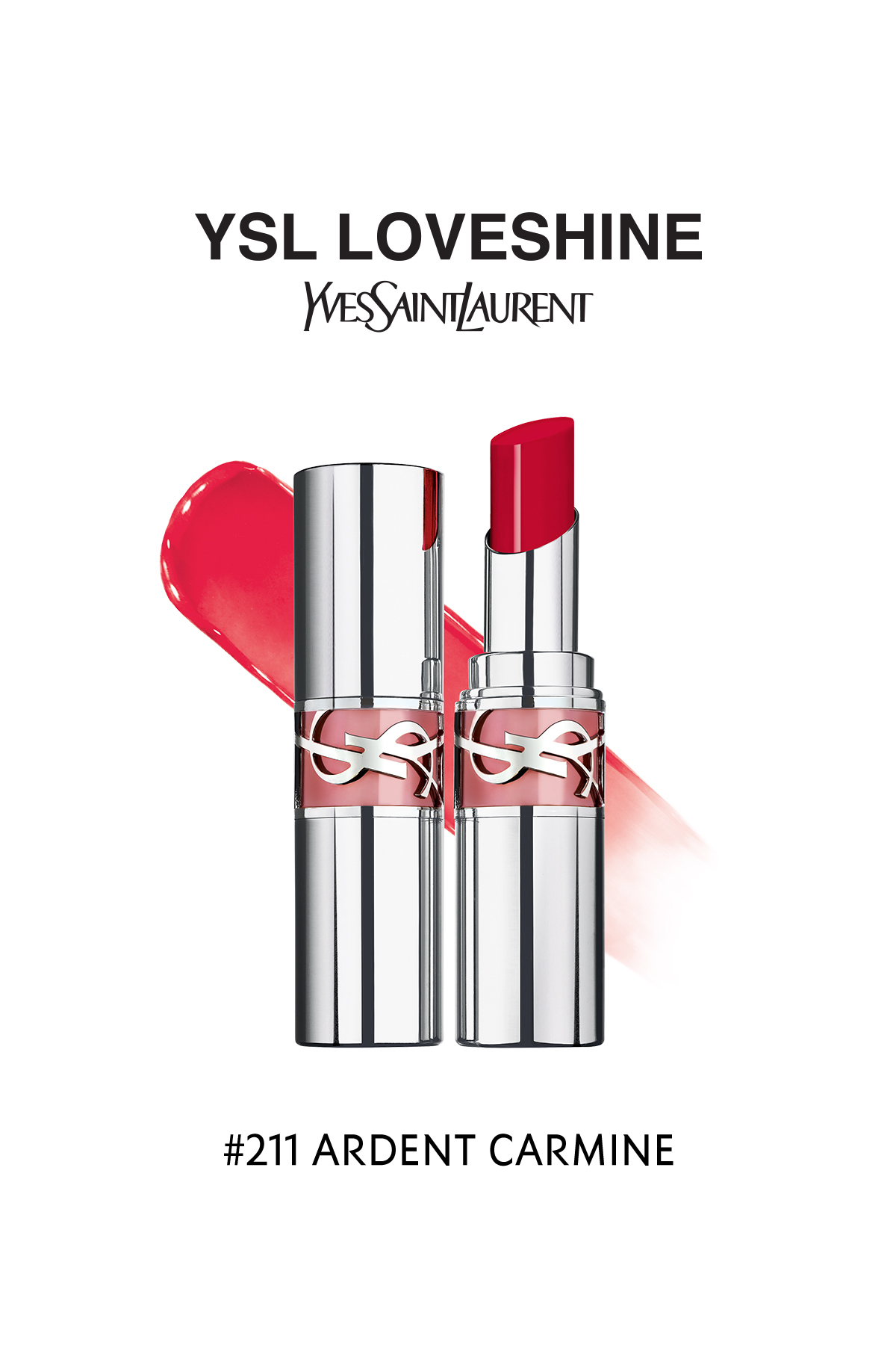 رژ لب براق و مراقبت لاو شاین اینتنس 211 کارمین داغ Yves Saint Laurent