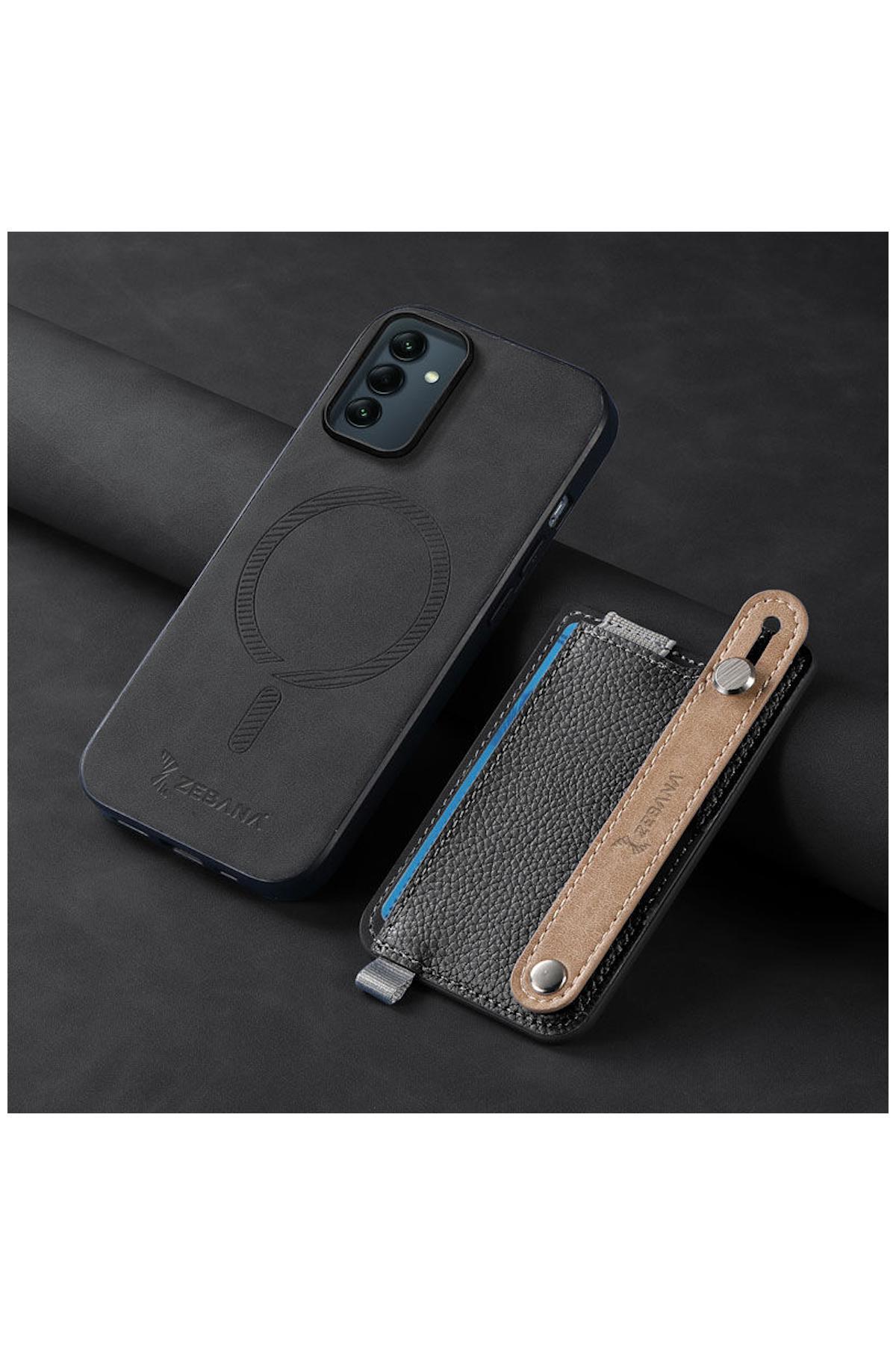 کاور و قاب کیف 2 در 1 سازگار SAMSUNG GALAXY A26 بهترین چرمی با جای کارت مشکی اورجینال Zebana