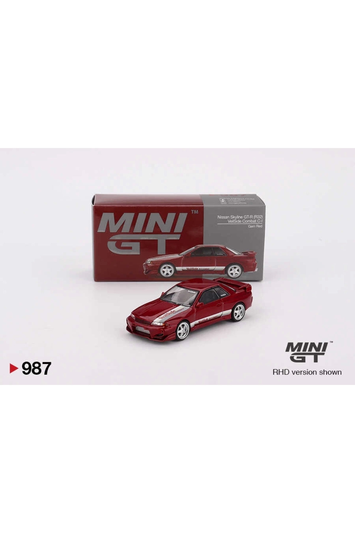 مدل خودرو نیسان SKYLINE GT R R32 VEILSIDE COMBAT C I GEM RED 987 اورجینال mini gt