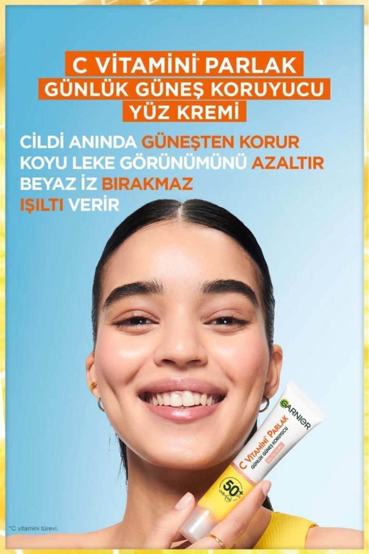 کرم ضد آفتاب صورت ویتامین C BRIGHT 2 SUNSCREEN SET GLOWS TISSUE Garnier
