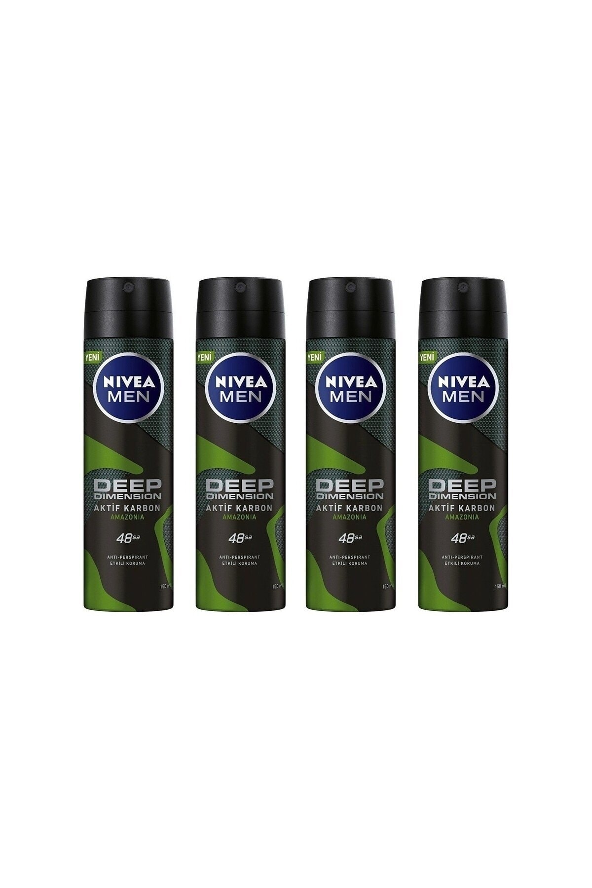 NIVEA ضدعرق مردانه ابعاد عمیق آمازونیا 150 میلی‌لیتر 4 بسته