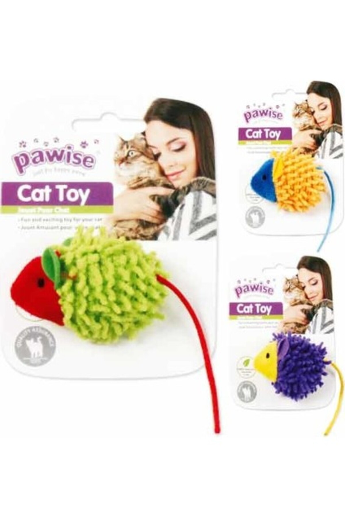 اسباب‌بازی پارچه‌ای گربه پاویز Pawise Meow Meow Life-Mouse چندرنگ