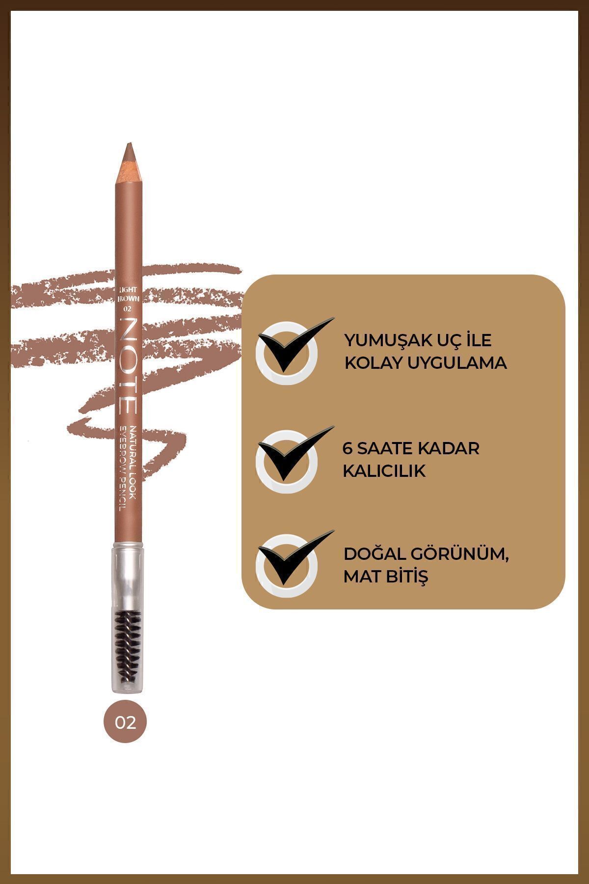 مداد ابرو دوطرفه ضدآب رنگ قهوه‌ای روشن مناسب برای همه نوت کازمتیکس Note Cosmetics