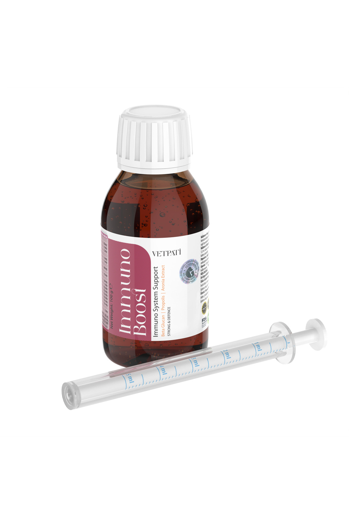 قطره مکمل گربه وتپاتی Vetpati Immuno Boost با بره‌موم، اسپیرولینا و آرونیا