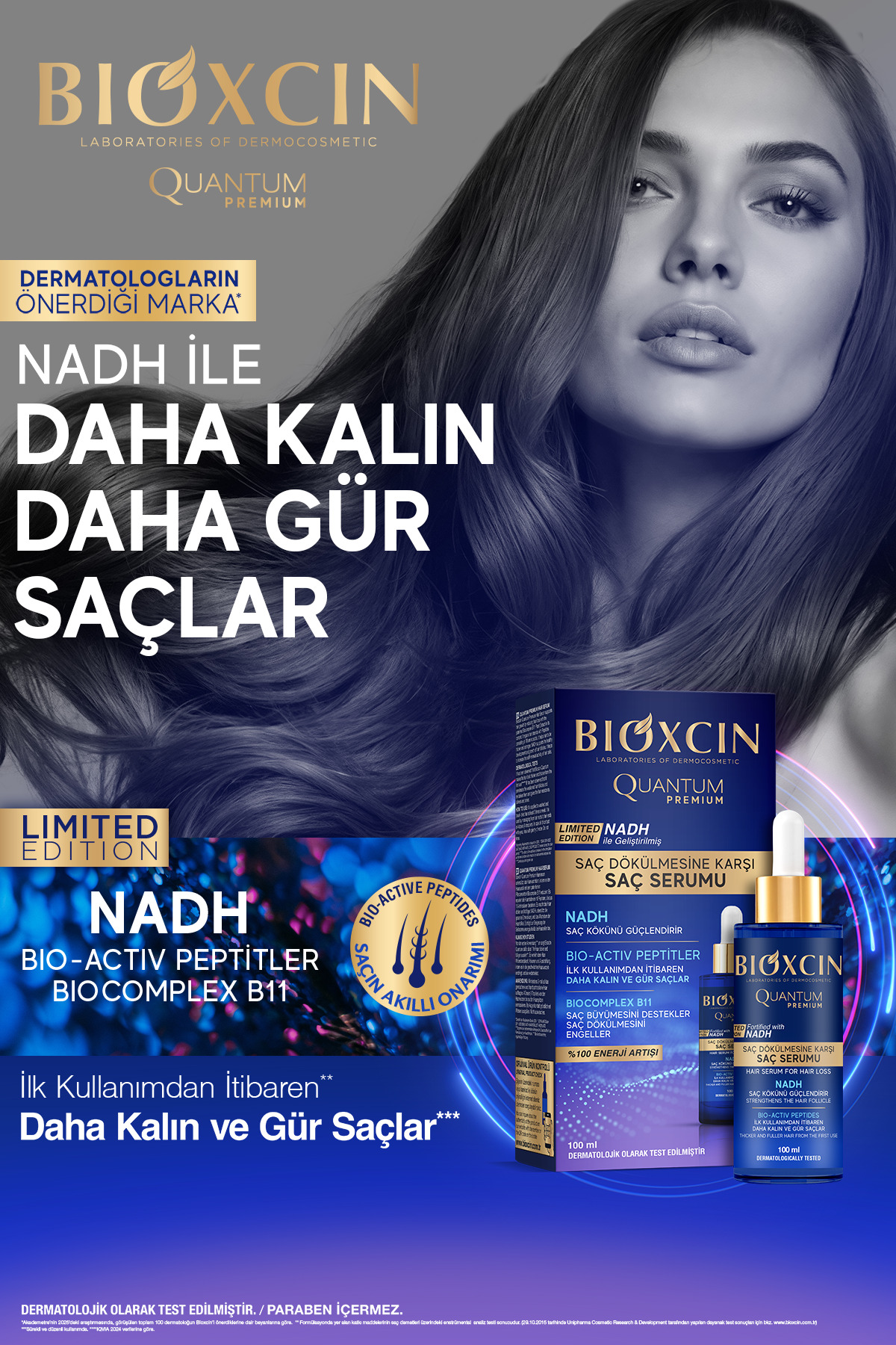 سرم مو ضد ریزش بیوکسین کوانتوم پریمیوم 100 میلی لیتر با حجم و غلظت بالا بیوکسکین Bioxcin