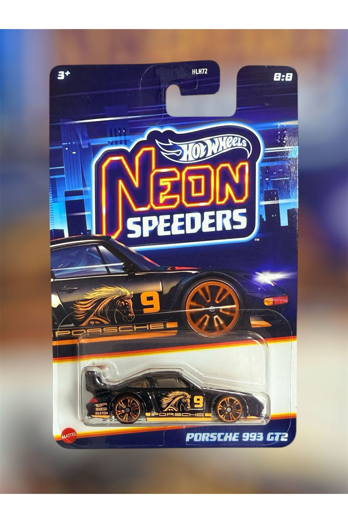 ماشین اسباب بازی NEON SPEEDERS PORSCHE 993 GT2 هات ویلز اورجینال HOT WHEELS