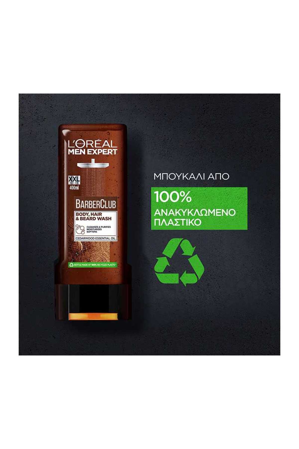 ژل دوش مردانه کلوپ آرایشگر 400 میل حاوی روغن اسانس درخت سرو برای مرطوب کردن L'Oreal Paris Men Expert