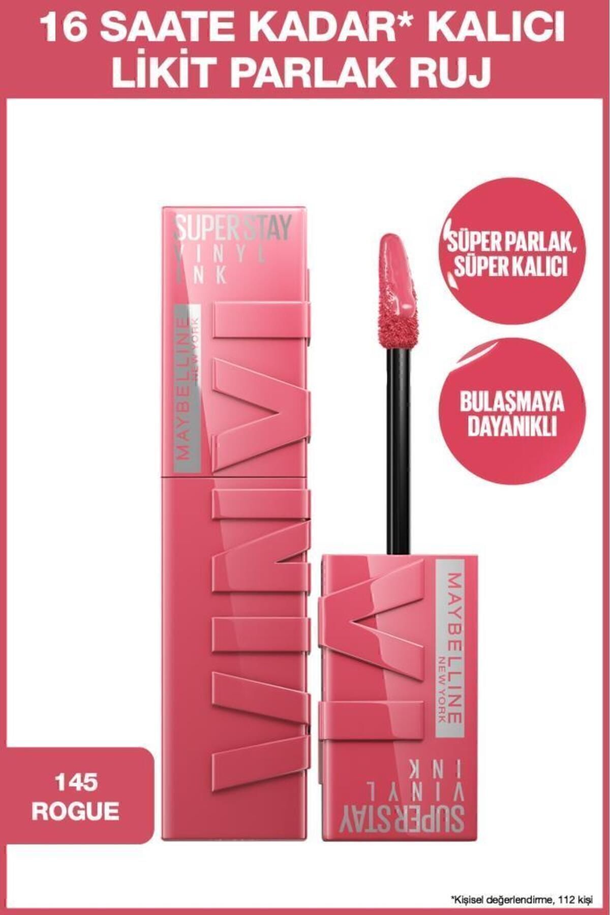 Maybelline New York لبخند جذاب مایع دائمی با رنگ درخشان 145 شیطانه
