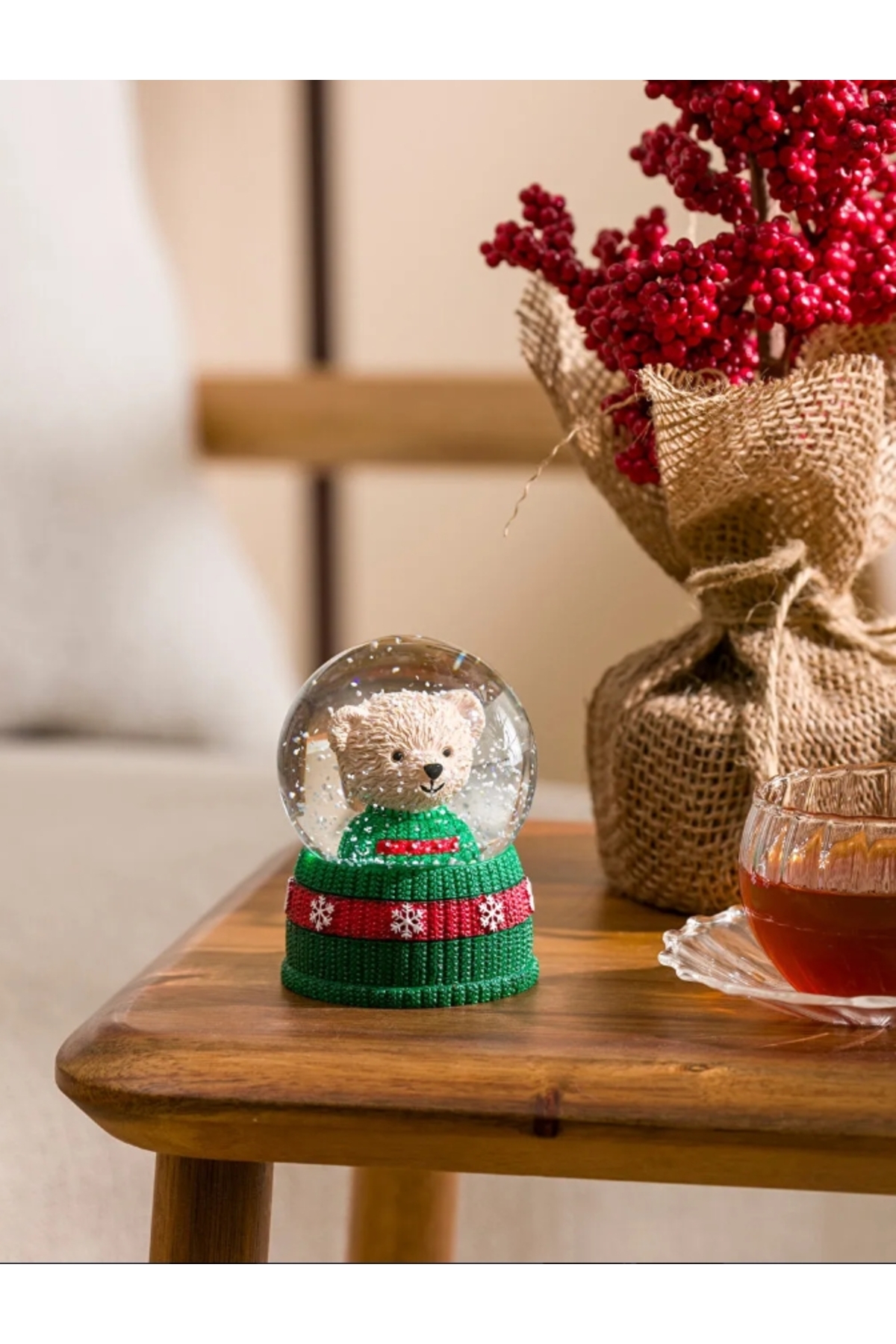 گوی برفی الگوی خرس عروسکی مخلوط LCW HOME SNOW GLOBE 9 سانتی متری از ترکیه LC Waikiki