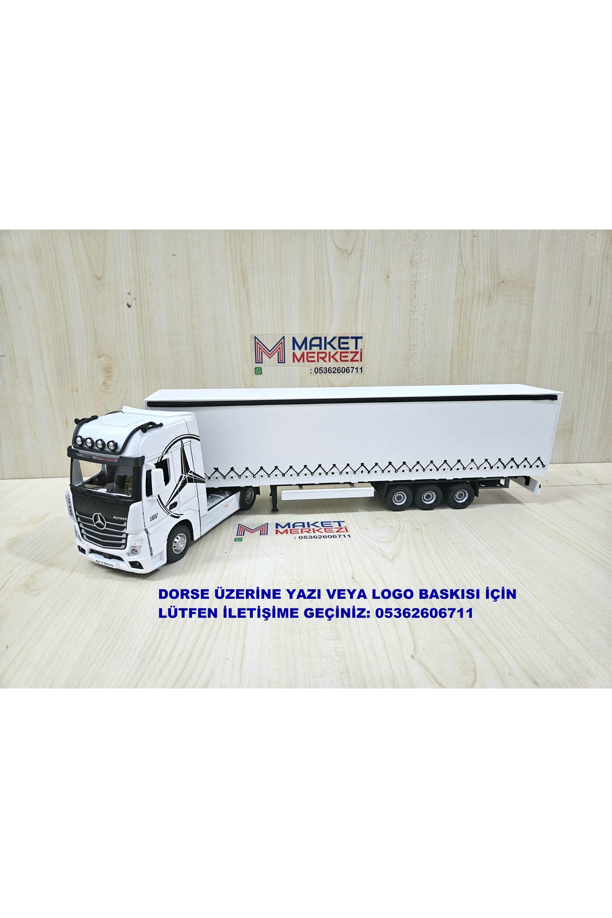 مدل خودرو نیم متر طول 1 36 MERCEDES ACTROS TILT TRUCK MODEL نام نوشته شده سفید اورجینال Maket