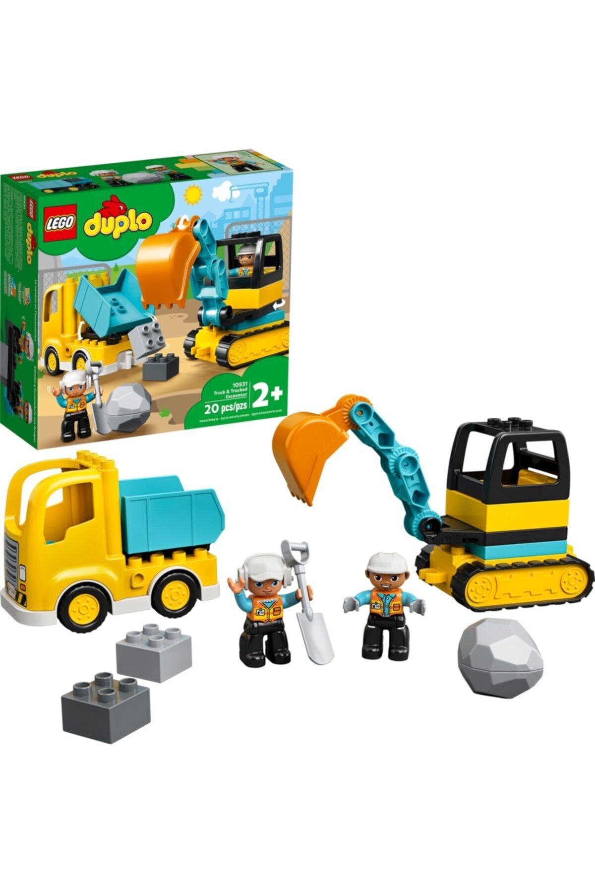 لگو و اسباب بازی های ساخت محور ® DUPLO® CONSTRUCTION TRUCK AND CRAWLER DIGGER 10931 TOY اورجینال LEGO