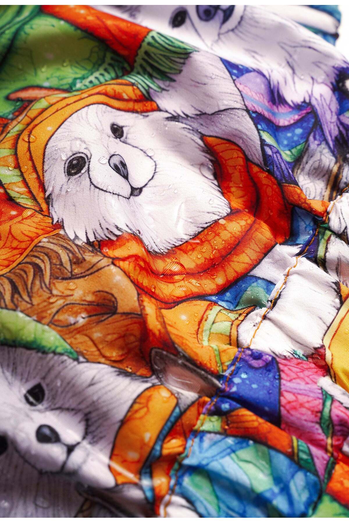 سرهمی سگ فورامور fouramour طرح Happy Winter Dogs با آستر پولار، مدل UDOWD17010 نارنجی