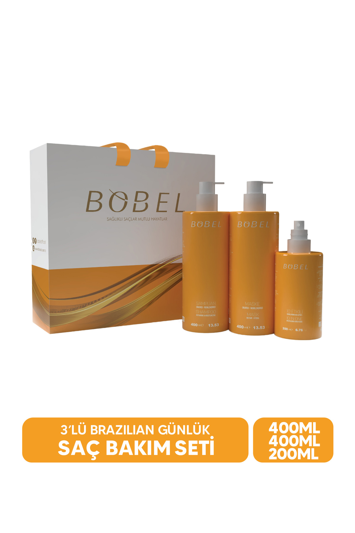 ست مراقبت مو مردانه و زنانه 3 برزیلی اورجینال bobel