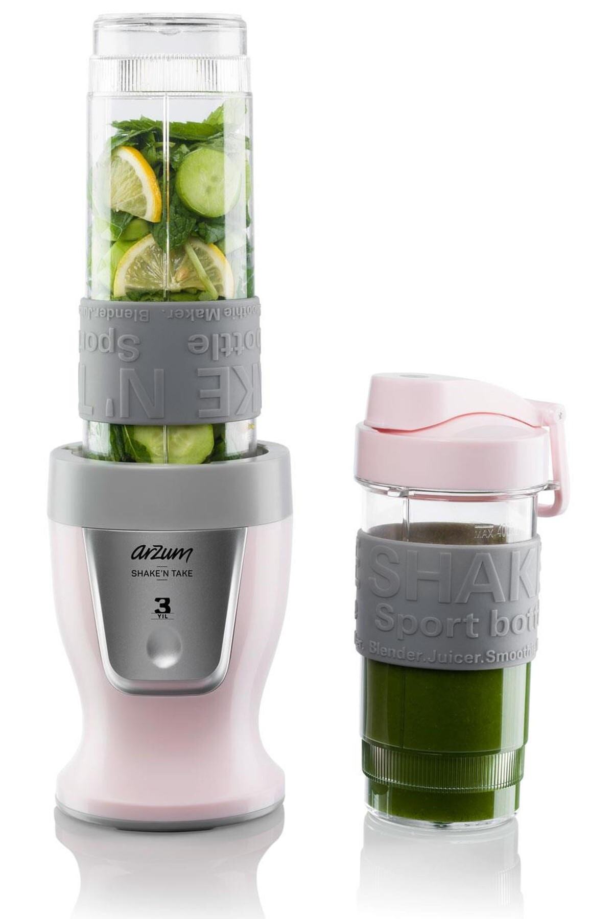 مخلوط کن شخصی AR1032 SHAKE'N TAKE PERSONAL SMOOTHIE BLENDER CANDY 300 W 2 بطری اورجینال Arzum