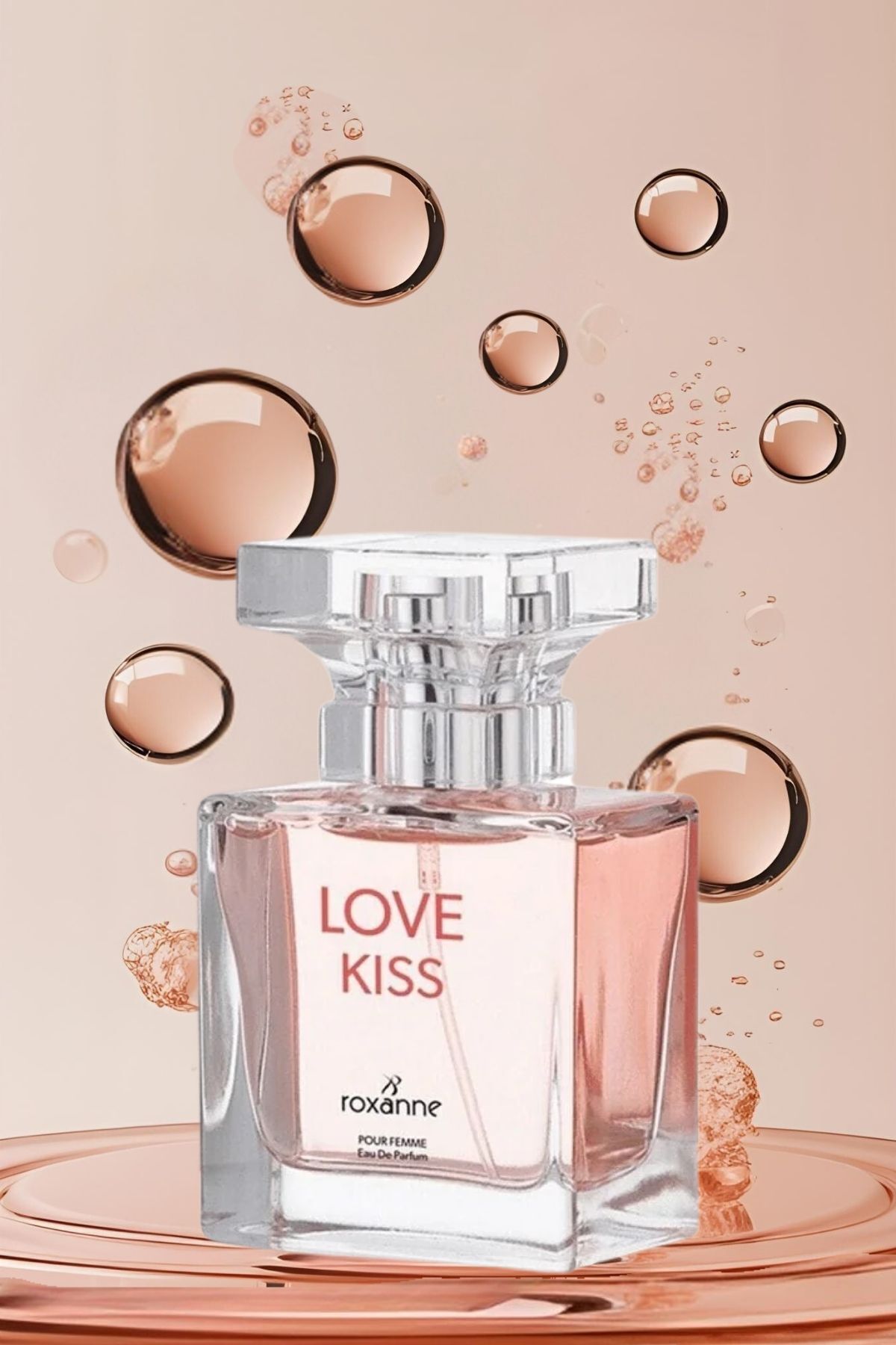 عطر زنانه 100 میلی‌لیتری Love Kiss با رایحه‌ای دلنشین و ماندگار گلدن رز Golden Rose