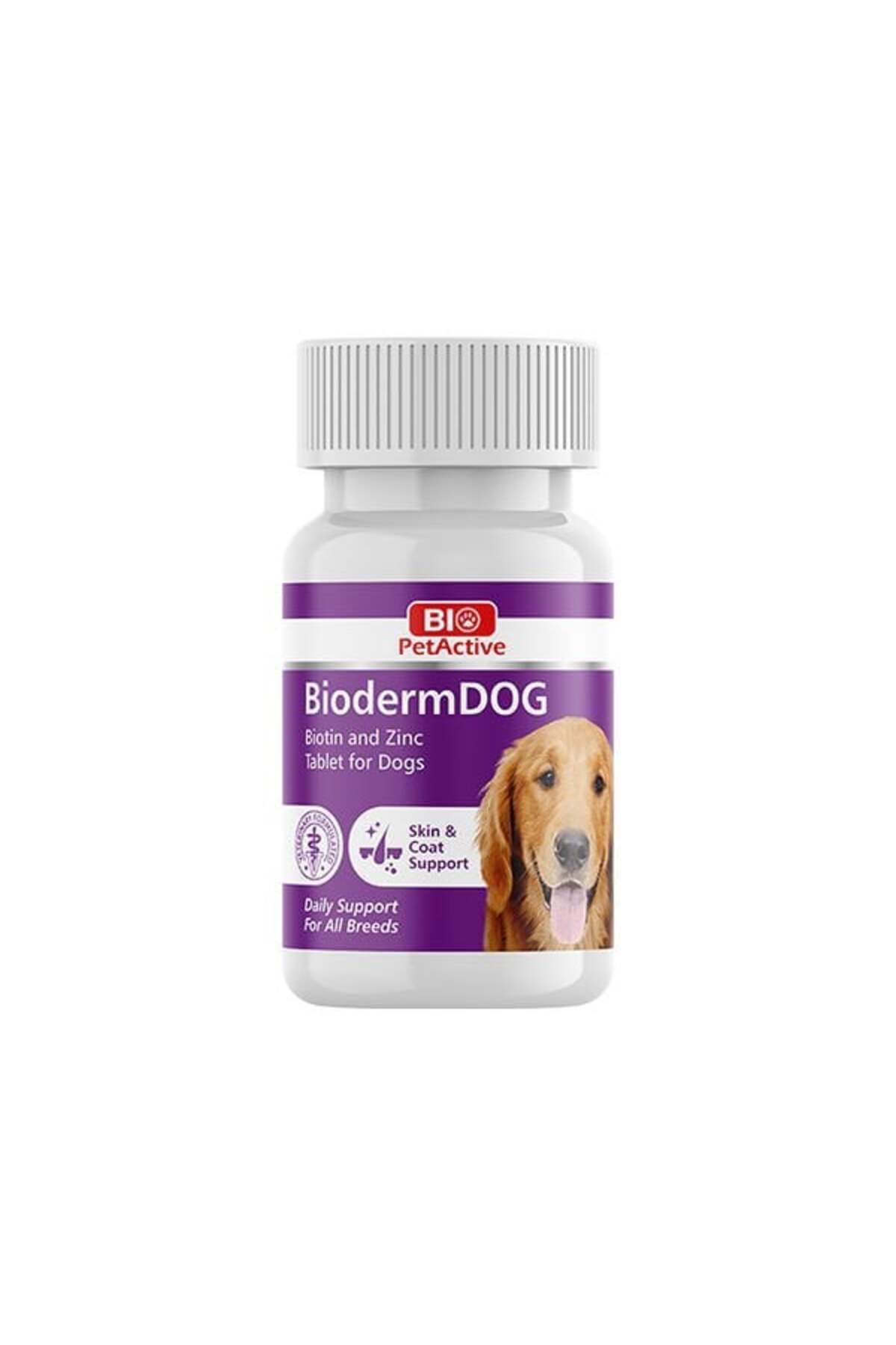 قرص بیوتین و روی سگ Bioderm پت‌اکتیو Pet Active، ۳۷٫۵ گرم 37.5 gr