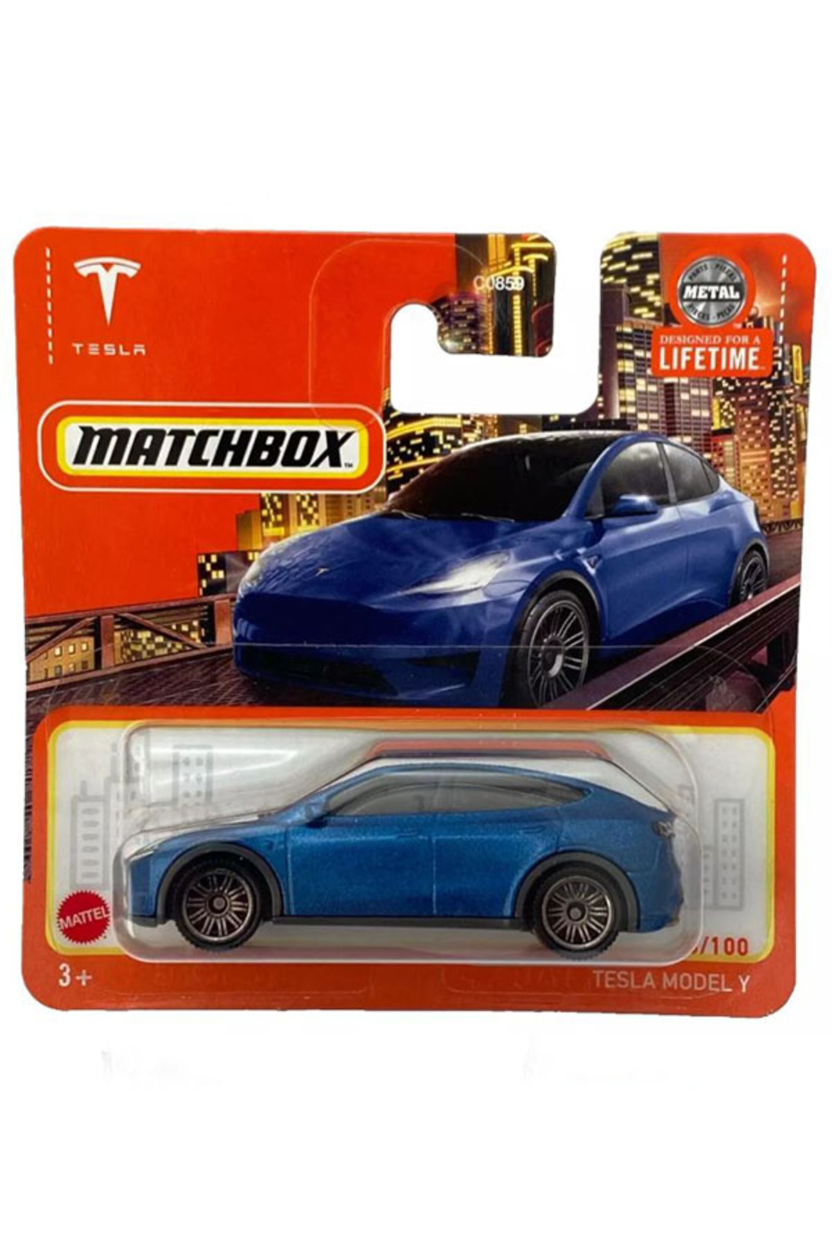 ماشین اسباب بازی جعبه کبریت تسلا مدل Y آبی دریایی 1 64 HOT WHEELS