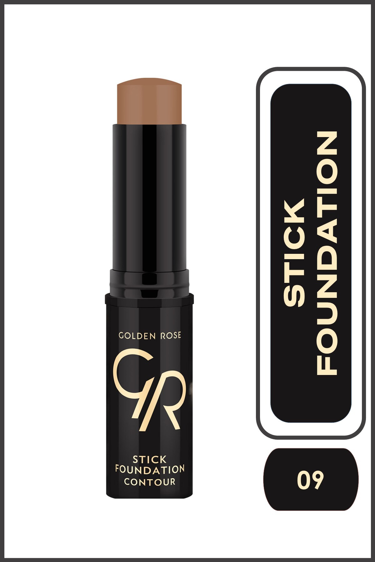 فونداسیون و کانتور استیکی رنگ قهوه‌ای شماره 09 با حجم 11 گرم گلدن رز Golden Rose