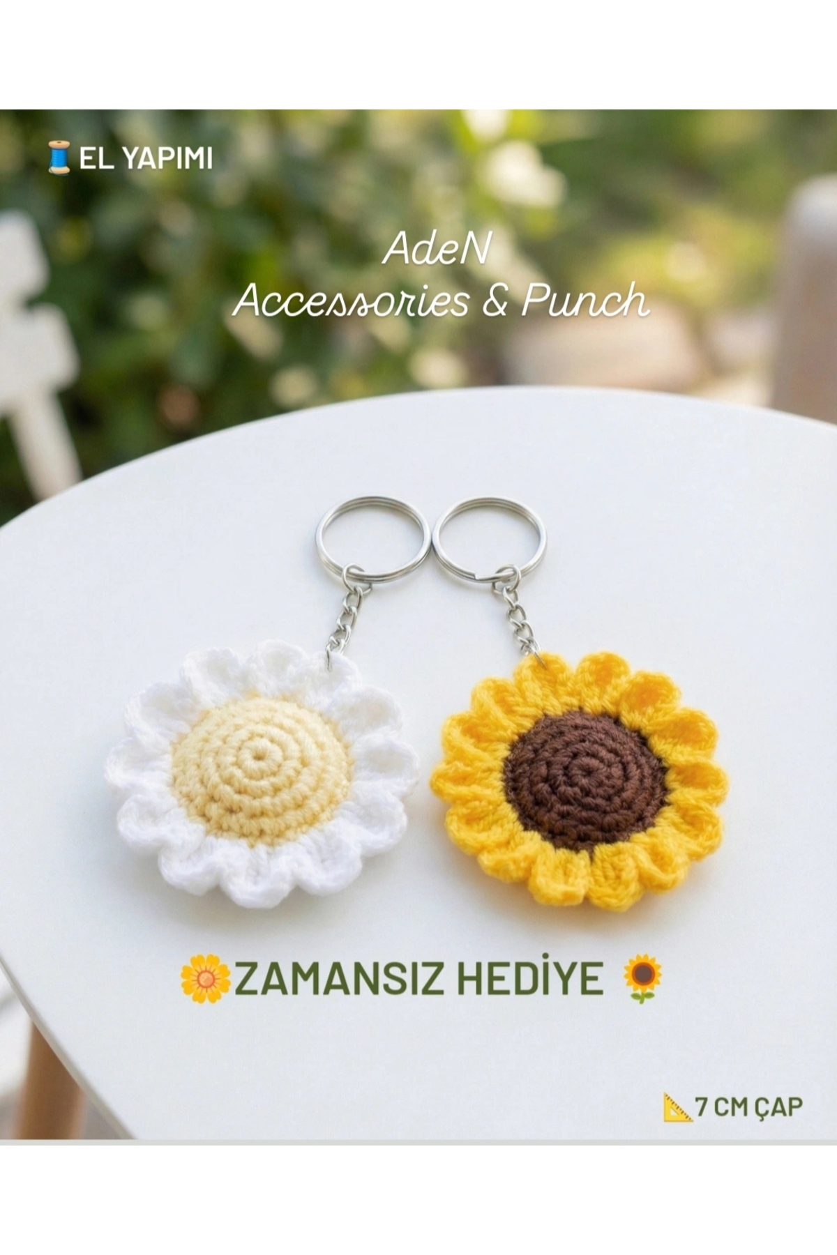 جلیقه کلید ست جاکلیدی آمیگورومی آفتابگردان و دیزی | هدیه دست ساز زیور آلات کیف ADeN Accessories & Punch
