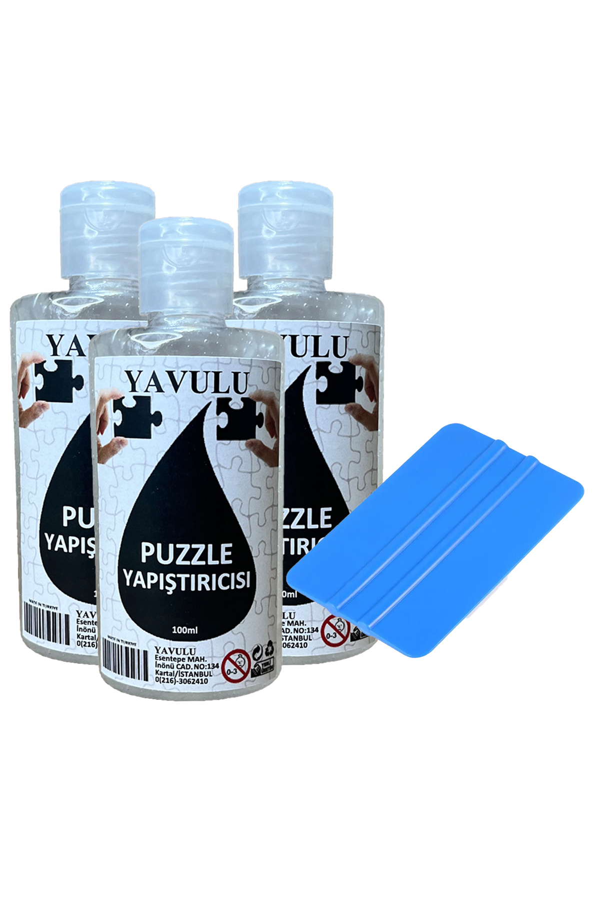 چسب پازل محافظ شفاف 100 میلی لیتر 3 عدد و راگل yavulu