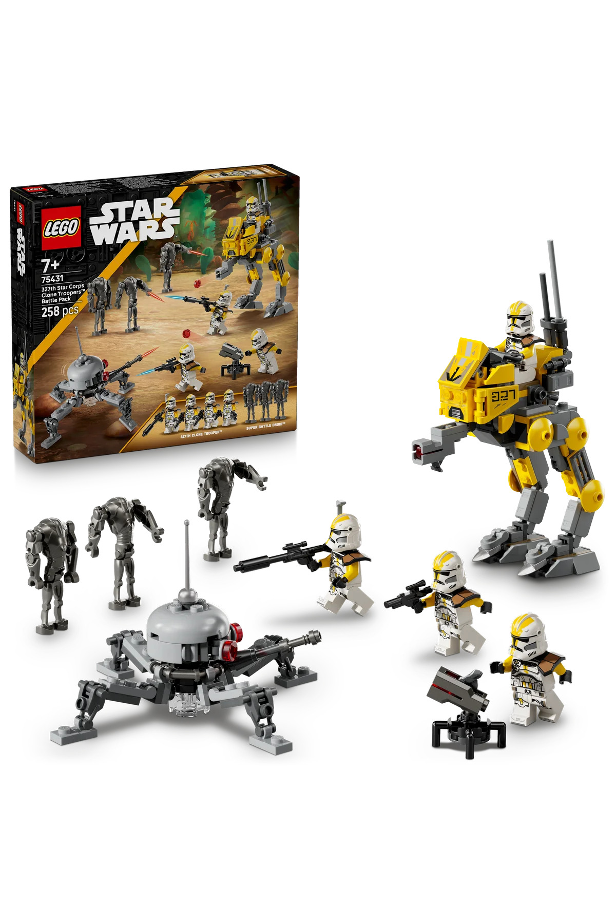 لگو و اسباب بازی های ساخت محور ® STAR WARS: REVENGE OF THE SITH 327. CORPS CLONE TROOPER BATTLE PACK 75431 7+ TOY SET 258 اورجینال LEGO