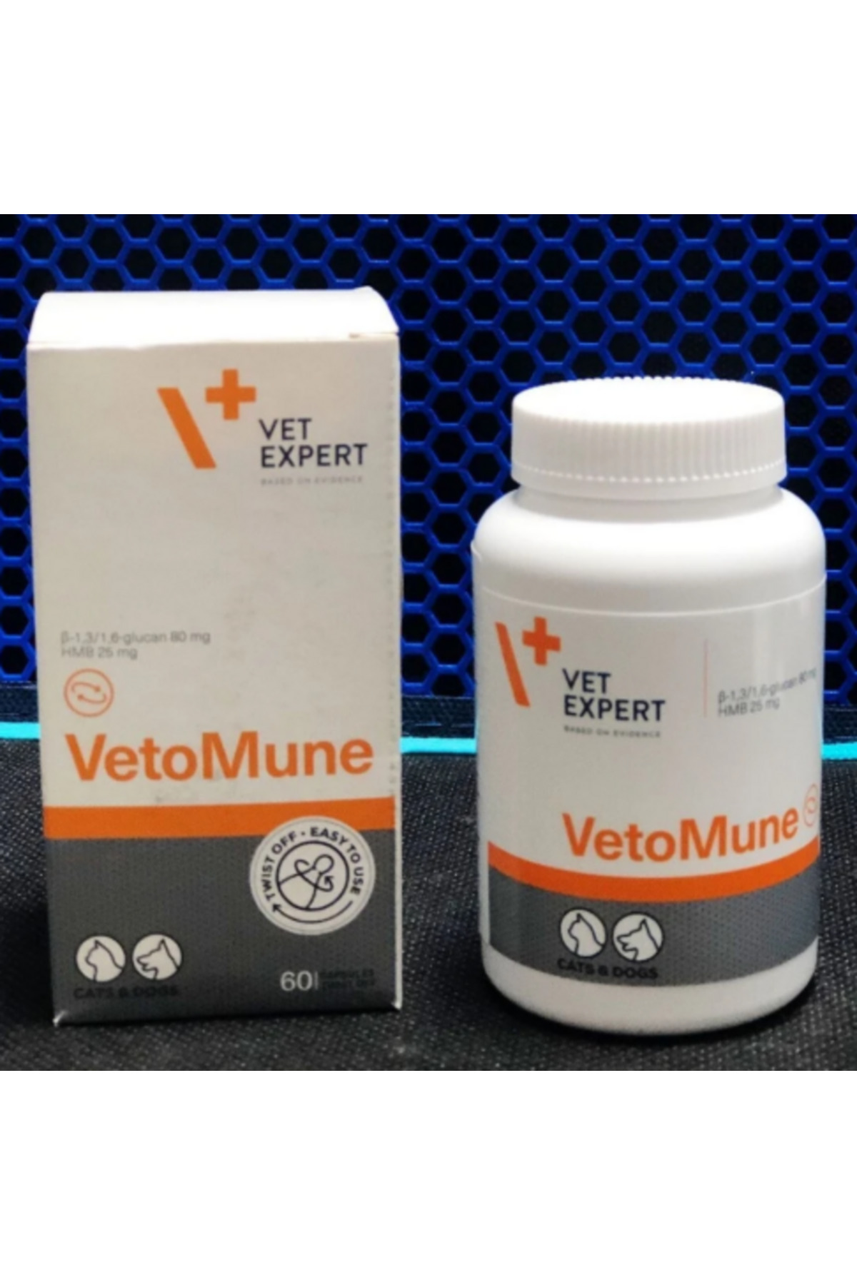 مکمل پشتیبان ایمنی گربه و سگ وت VET eExpert VetoMune، ۶۰ کپسول Twist-Off