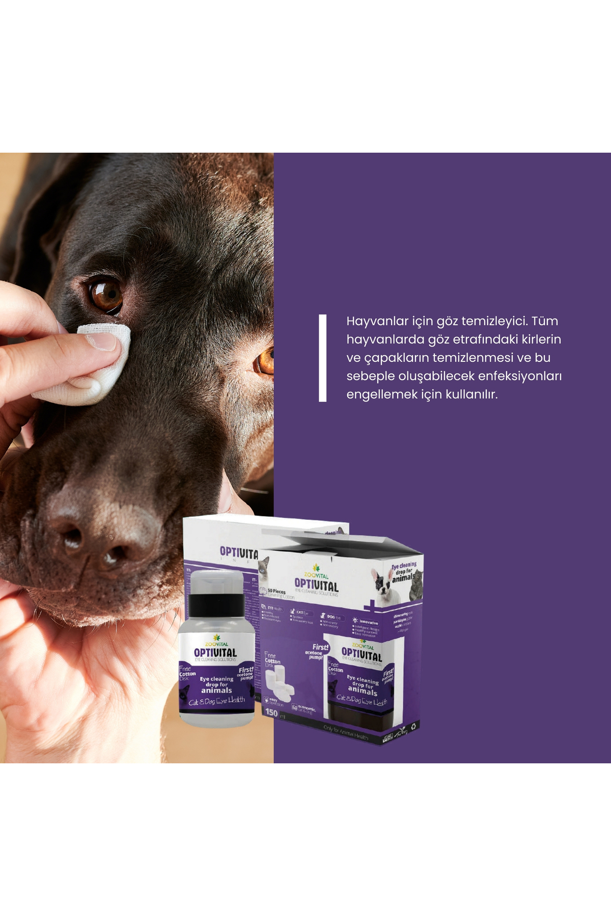 ست خمیر مالت ضد گلوله مو ۱۰۰ گرمی و محلول پاک‌کننده چشم Optivital، زوویتال Zoovital