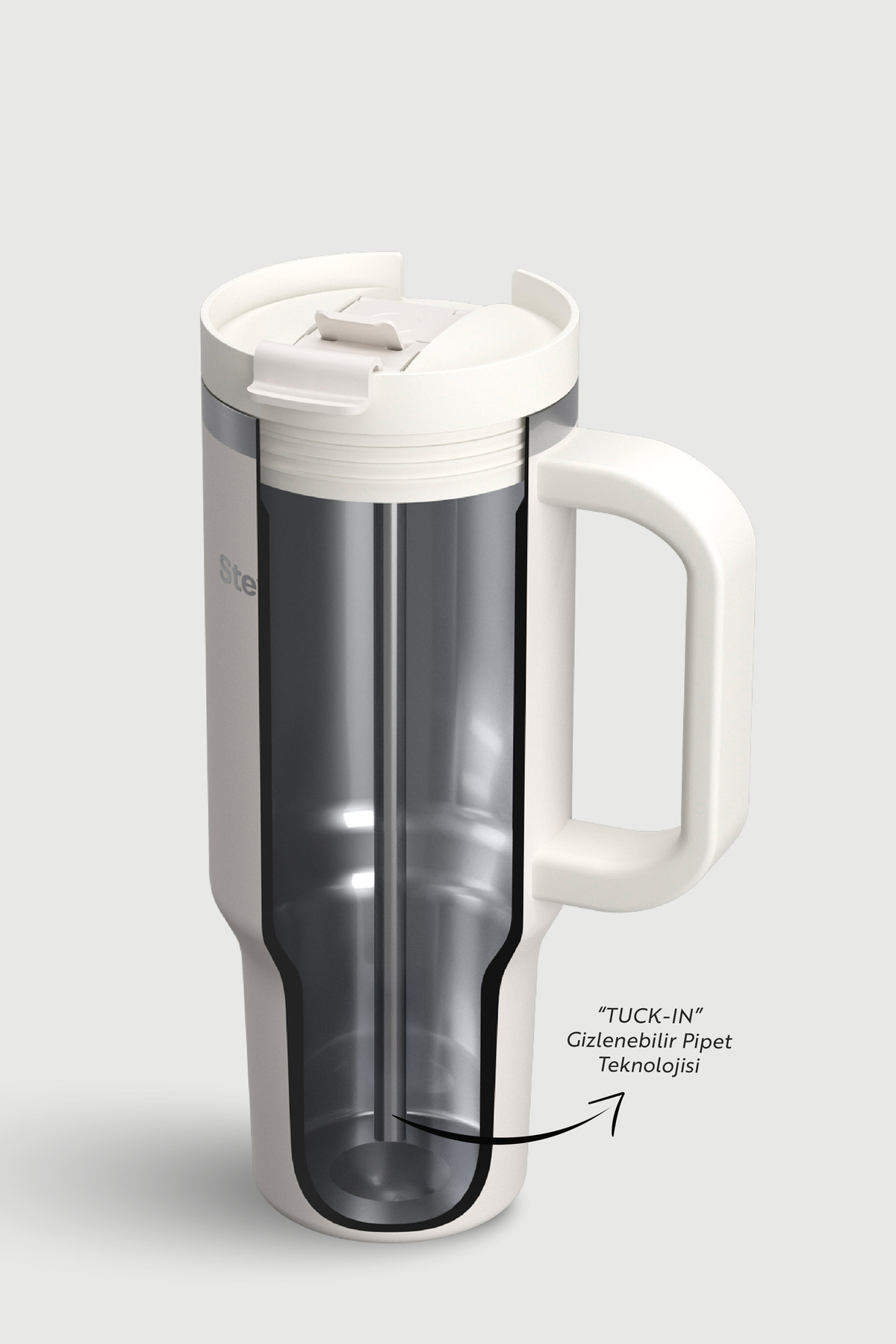 فلاسک قمقمه فولادی ضد نشتی 2 MOODS TUCK IN TACK STEEL SAND 900 ML ST 242 اورجینال Stevig