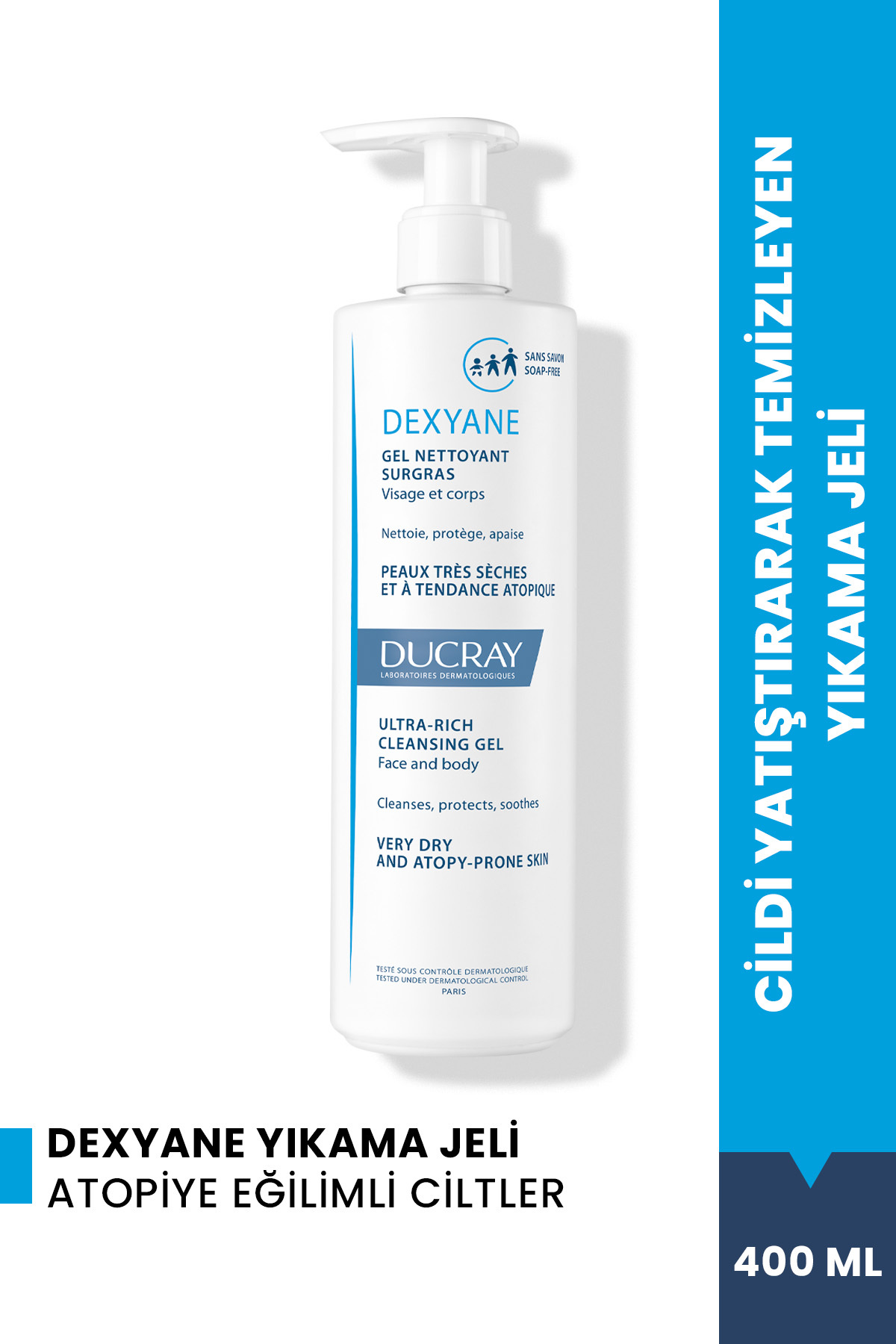 پاک کننده صورت ژل دکسیان برای پوست های مستعد آتوپی 400 میل Ducray