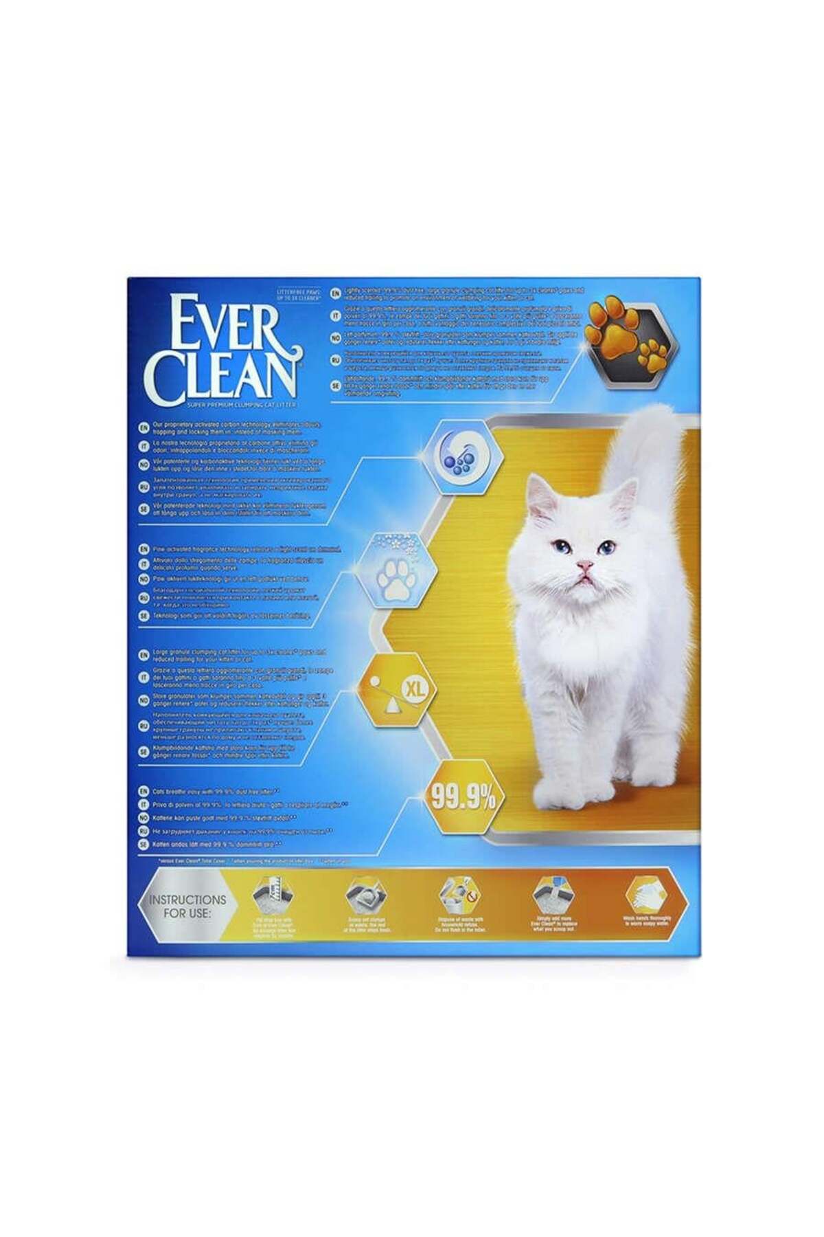 خاک گربه کلامپینگ ۱۰ لیتری اور کلین Ever Clean، سری Litterfree Paws، دانه‌درشت و نچسب به پنجه