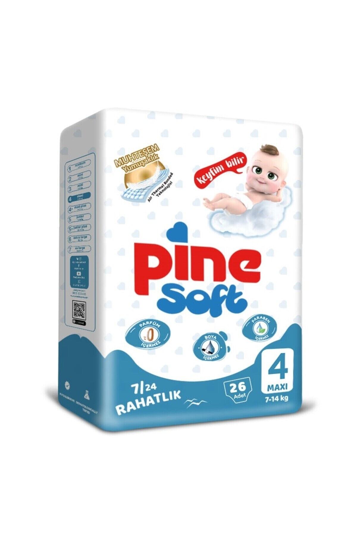 پوشک بچه SOFT MAXI 7 14 کیلوگرم 26 بسته اقتصادی اورجینال Pine