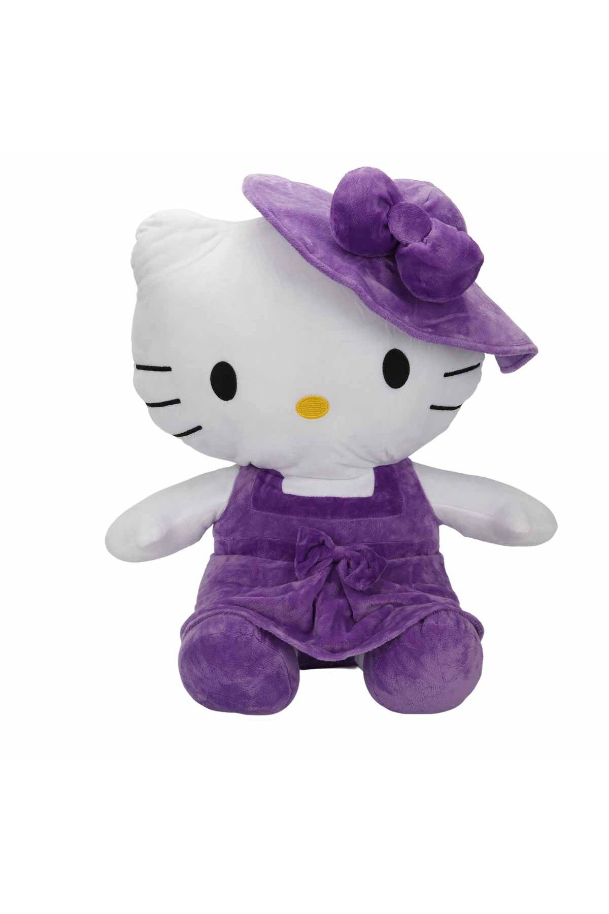 اسباب بازی های پشمی دارای مجوز هلو کیتی مخمل خواب دار با کلاه و لباس 50 سانتی متر Hello Kitty