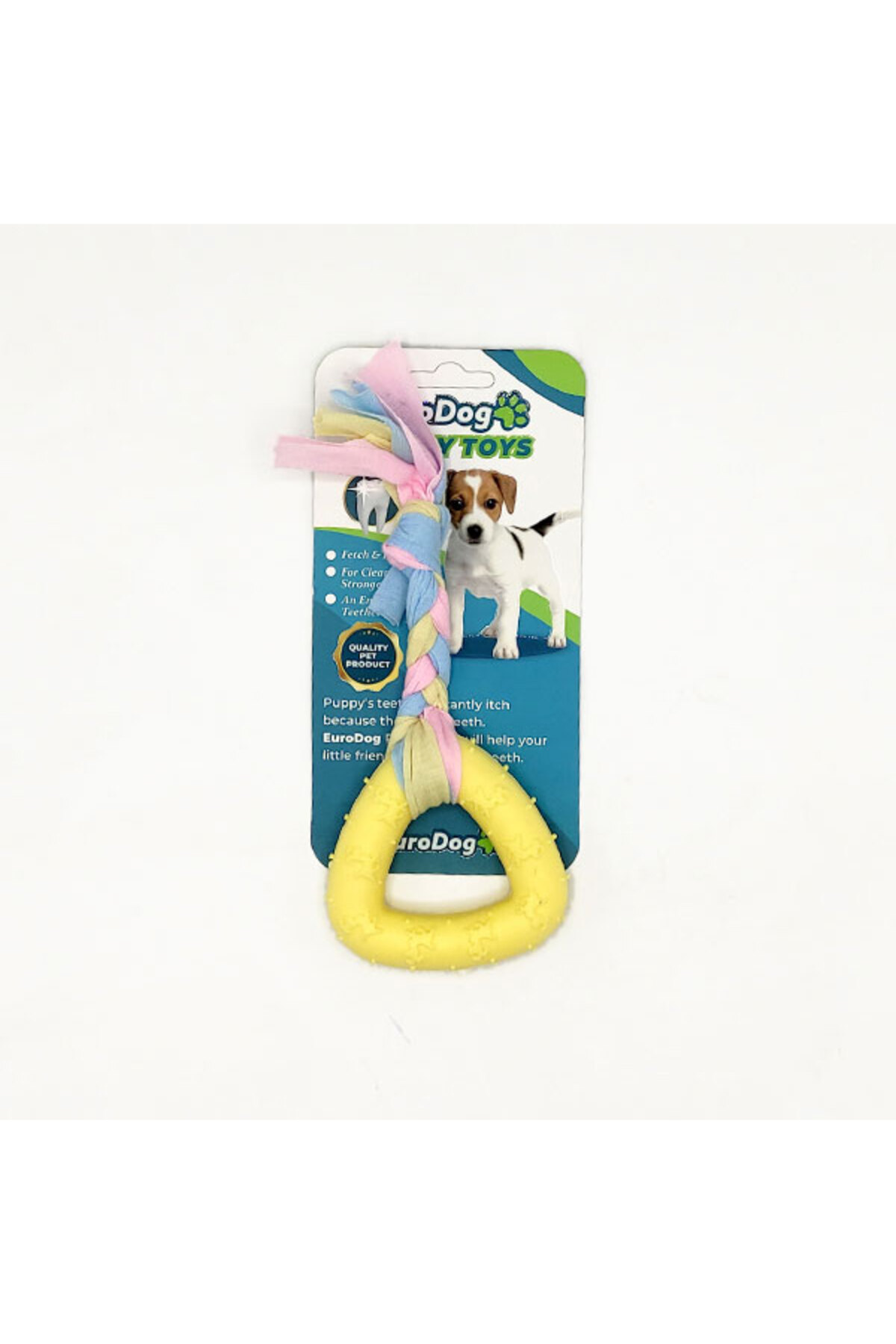 اسباب‌بازی دندان‌گیری مثلثی زرد توله‌سگ یوروداگ Eurodog، ZENGEMTR Puppy T (01015)