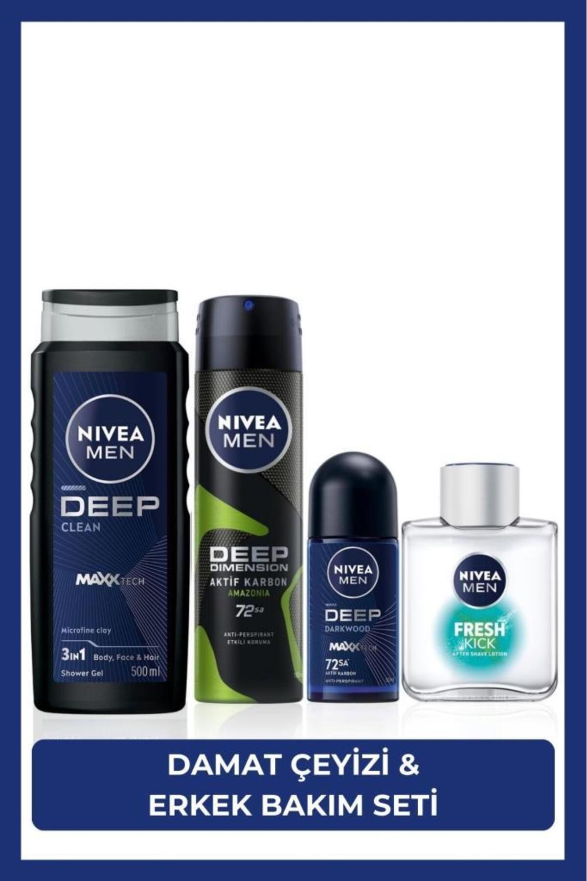 NIVEA اسپری ضد تعریق مردانه 150 میلی لیتر، رول آن ضد تعریق، ژل حمام، لوسیون پوست مردانه