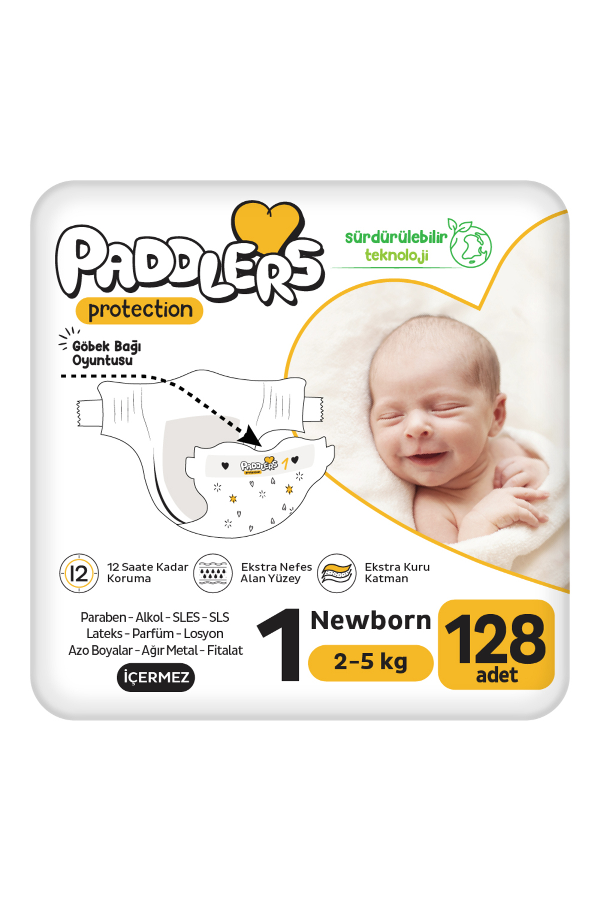 پوشک بچه محافظ کودک سایز 1 نوزاد 2 5 کیلویی تکه جامبو ست 128 عددی اورجینال Paddlers
