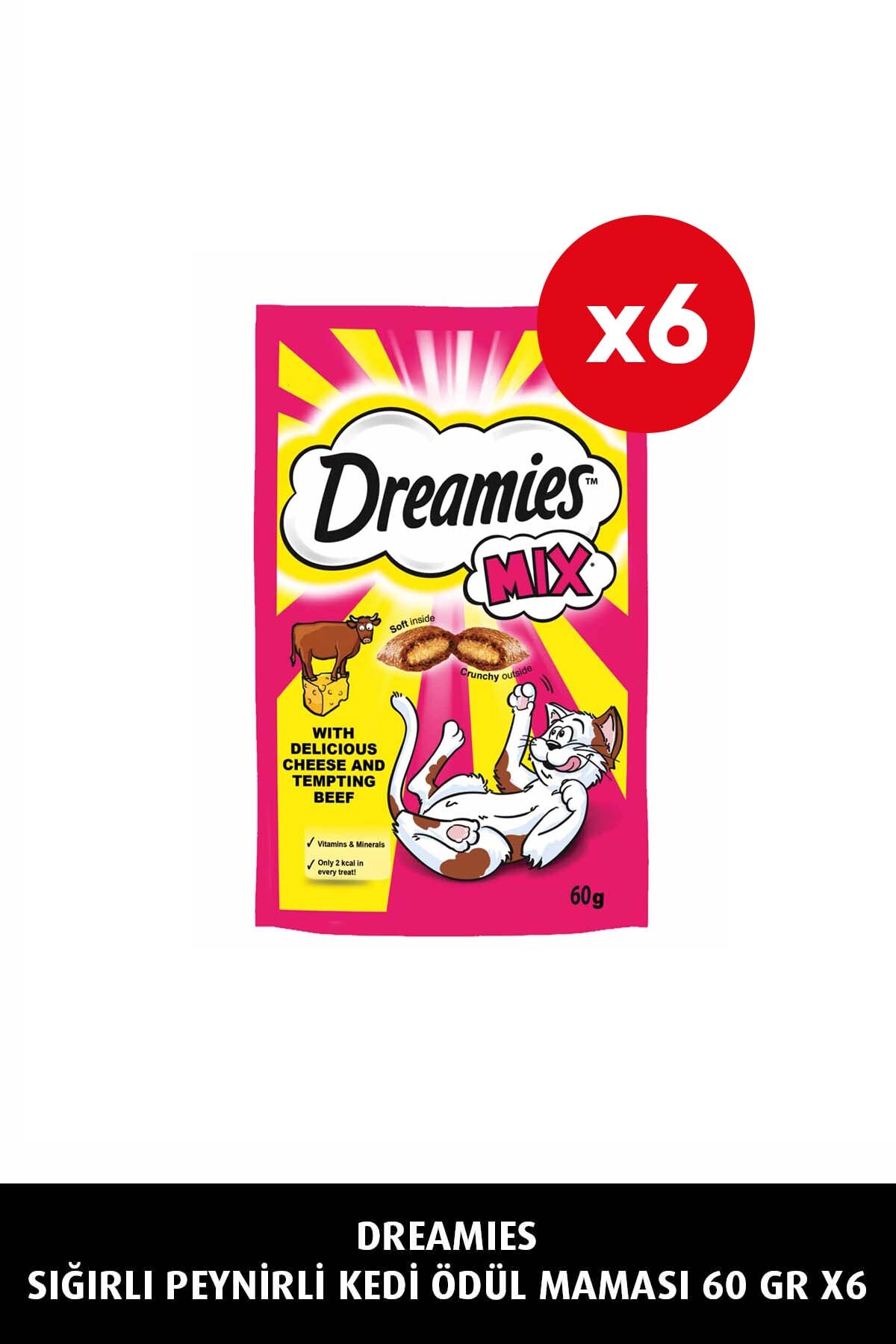 تشویقی گربه دریمیز Dreamies، ۶۰ گرم، 6x