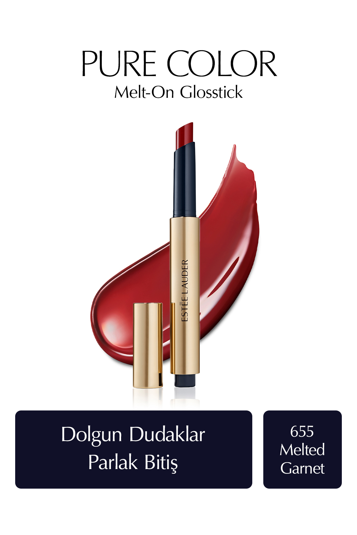 رژ لب ذوب رنگ خالص ON GLOSTICK DOLGULATOR TRINKER مؤثر رنگ: 655 گارنت شده Estee Lauder